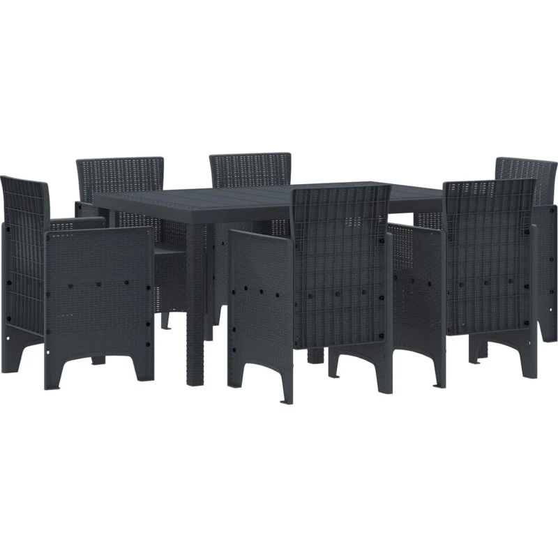 Have Spisebordssæt 7 dele - Antracit polyrattan