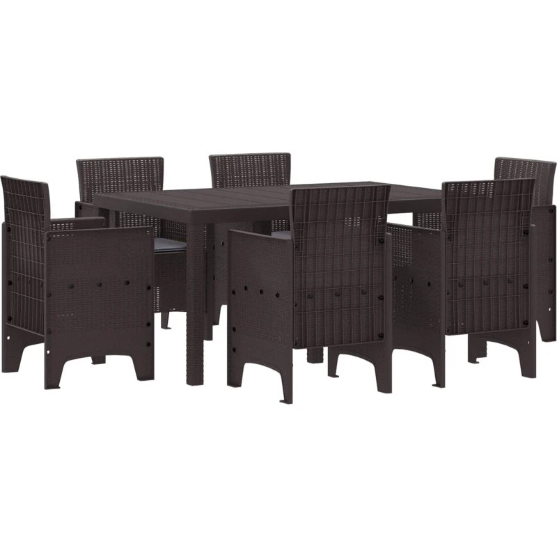 Have Spisebordssæt 7 dele – Brun polyrattan