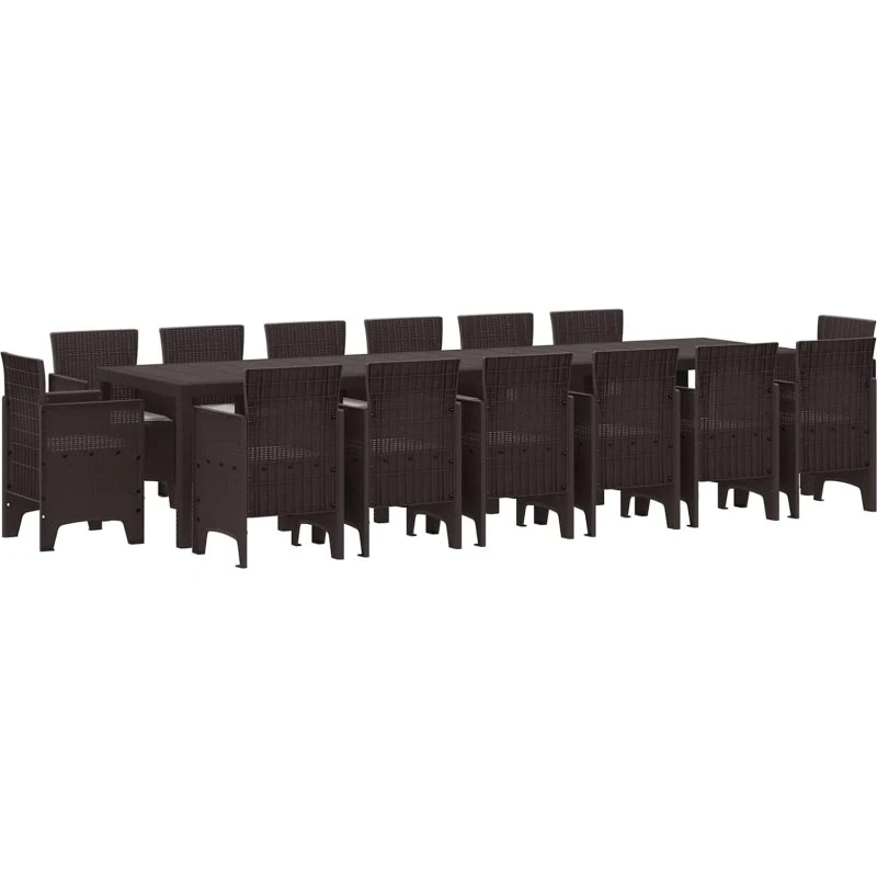 Have spisesæt 15 dele i brun polyrattan