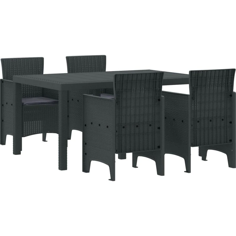 Have Spisebordssæt 5 stk Antracit poly rattan