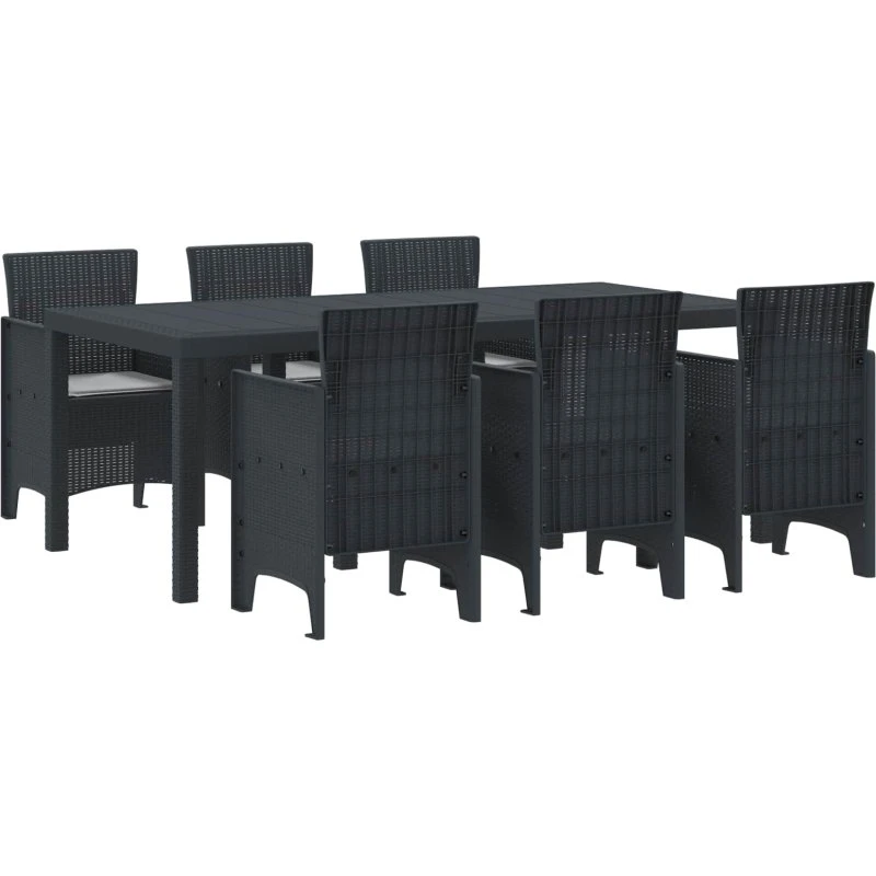 Have spisebordssæt 7 stk Antracit - Polyrattan