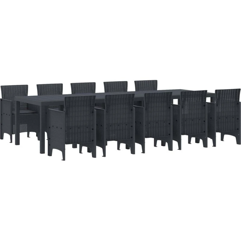 Have Spisebordssæt 11 dele Antracit – Syntetisk rattan