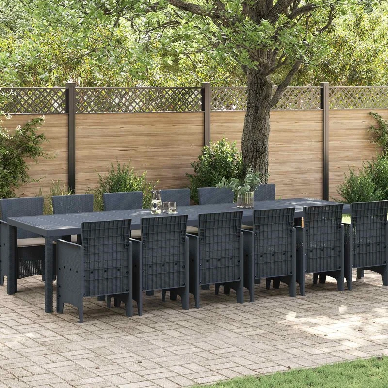Have spisebordssæt 13 dele, antracit polyrattan