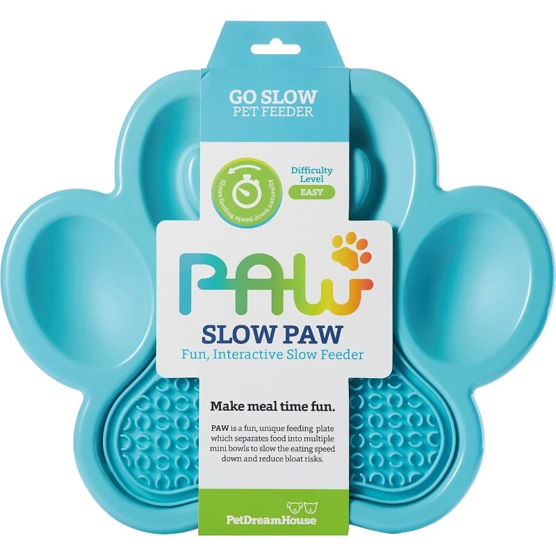 PetDreamHouse PAW 2-i-1 Slow Feeder foder- og slikkemåtte, blå