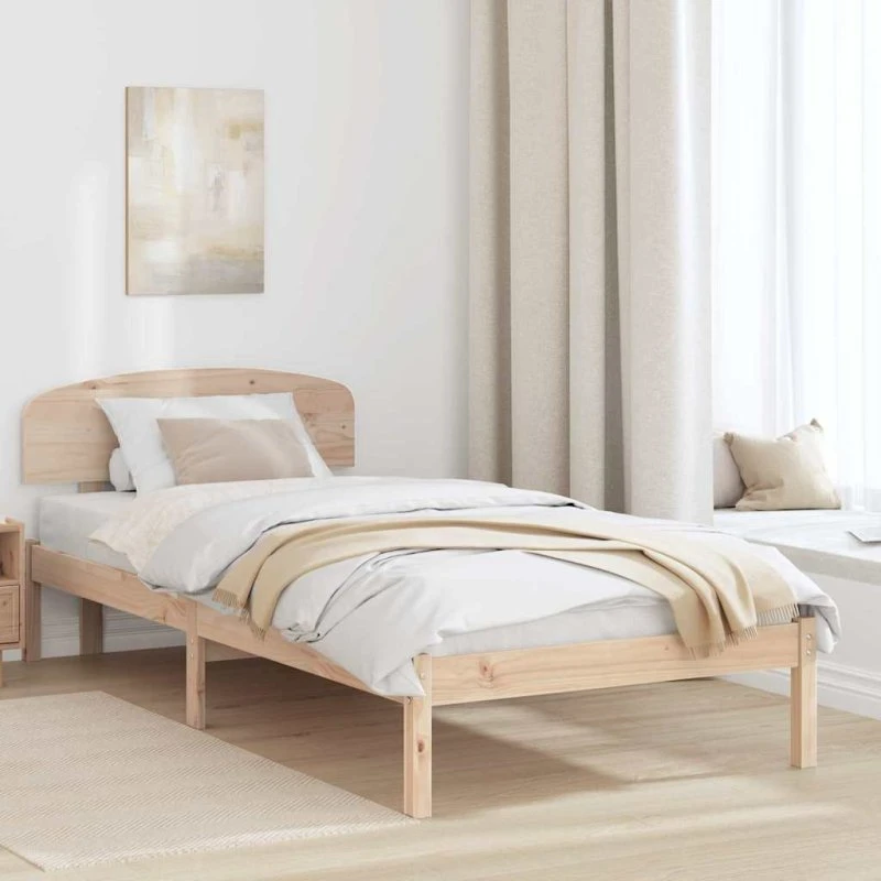 Sengestel i massivt fyrretræ 75x190 cm - brun/natur