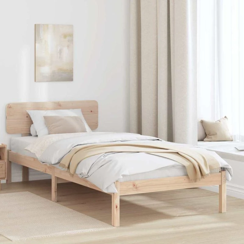 Sengestel i massivt fyrretræ 90x200 cm – natur