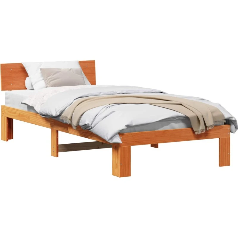 Sengestel 90x200 cm i massivt fyrretræ – Brun