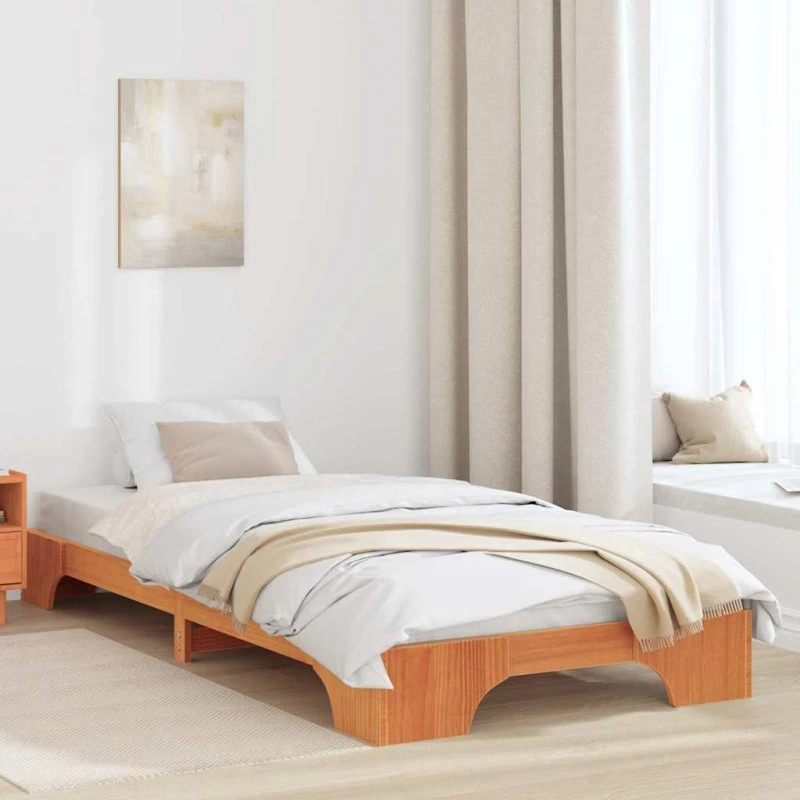 Sengestel i massivt fyrretræ 100x200 cm – gyldenbrun