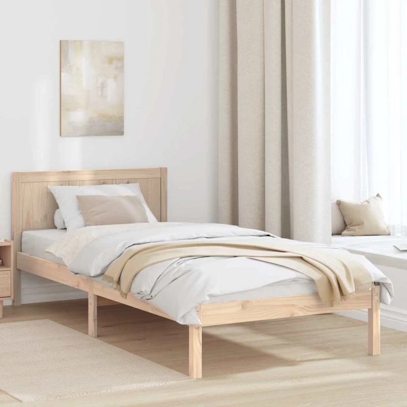 Sengestel i massivt fyrretræ 100x200 cm – brun