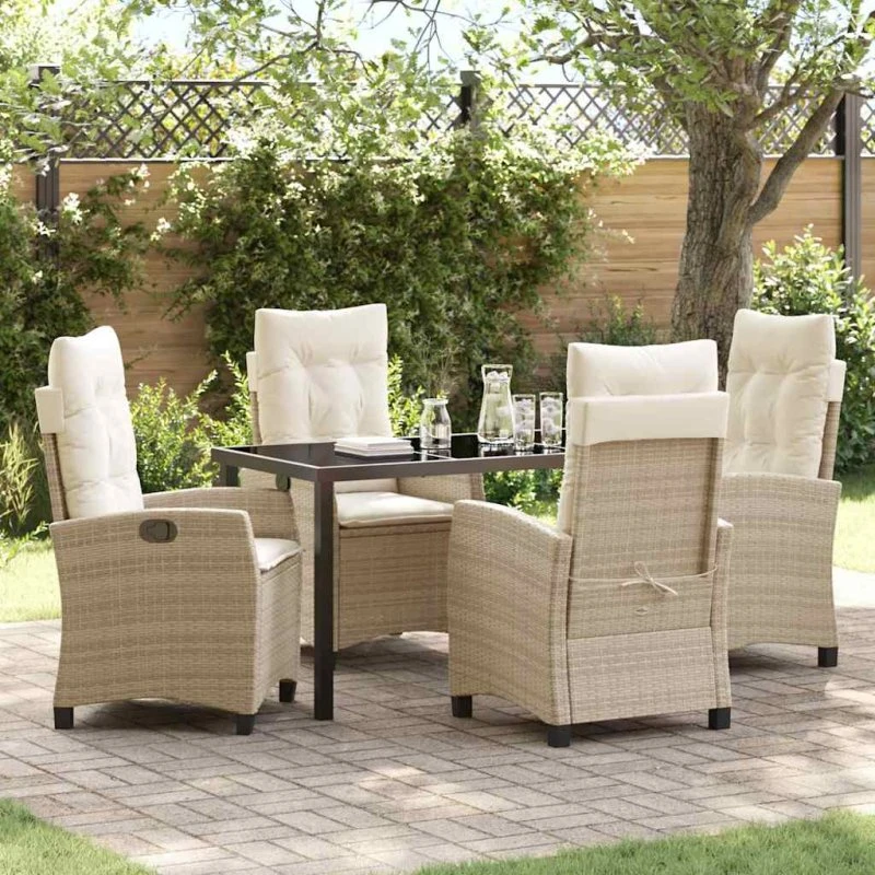 Have Spisebordssæt 5 dele Beige Polyrattan