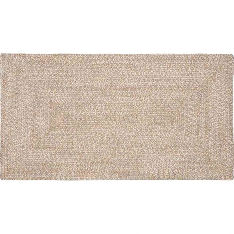 Rektangulært juteområdetæppe natur/hvid 60x110 cm