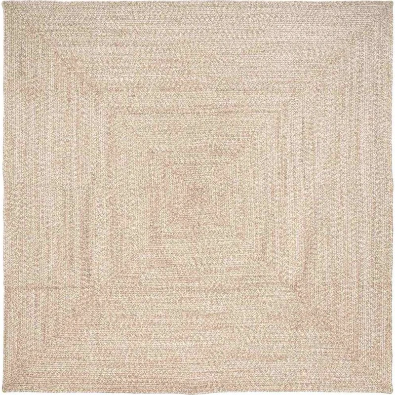 Juteområdetæppe 200x200 cm – Natur/Hvid