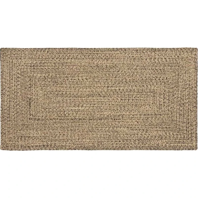 Juteområdetæppe 80x150 cm – natur/sort kurveflet