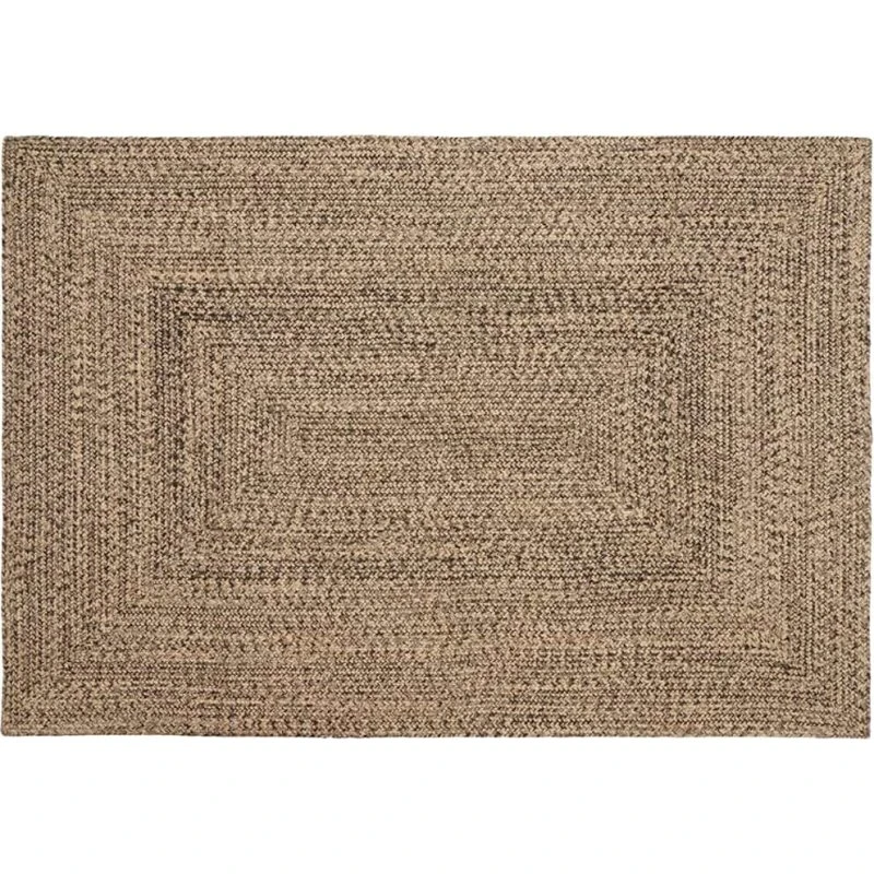 Jute-områdetæppe natur/sort 140x200 cm