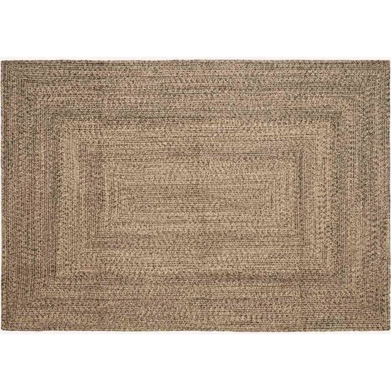Juteområdetæppe 240x340 cm – natur & sort