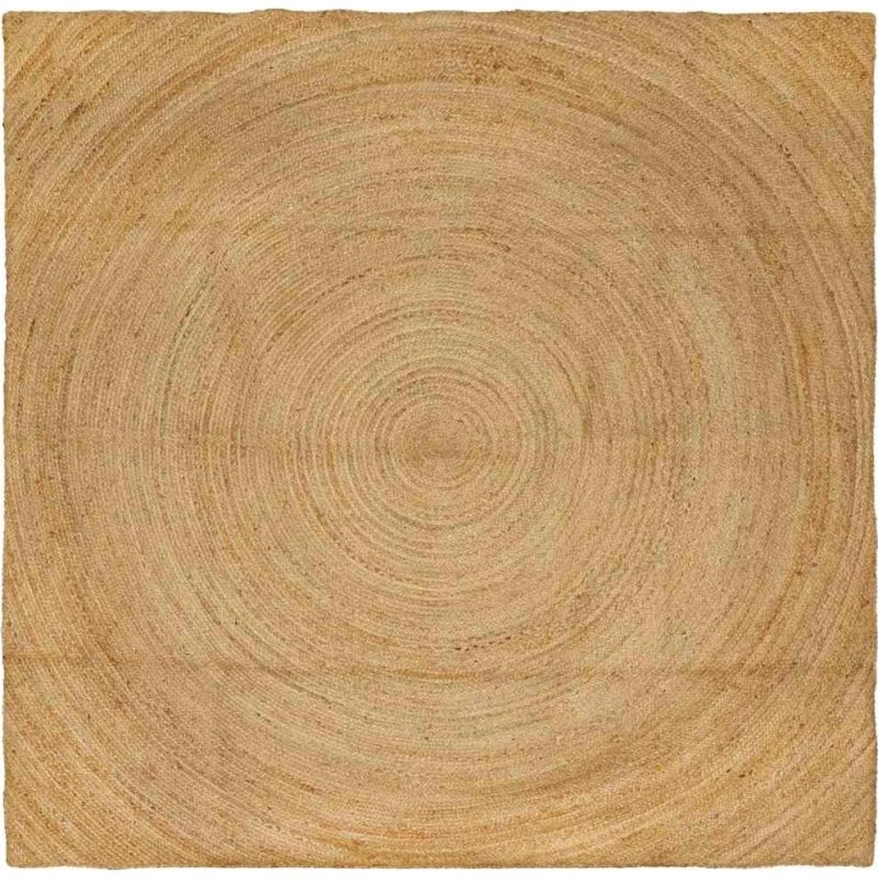 Jute tæppe 300x300 cm firkantet - brun