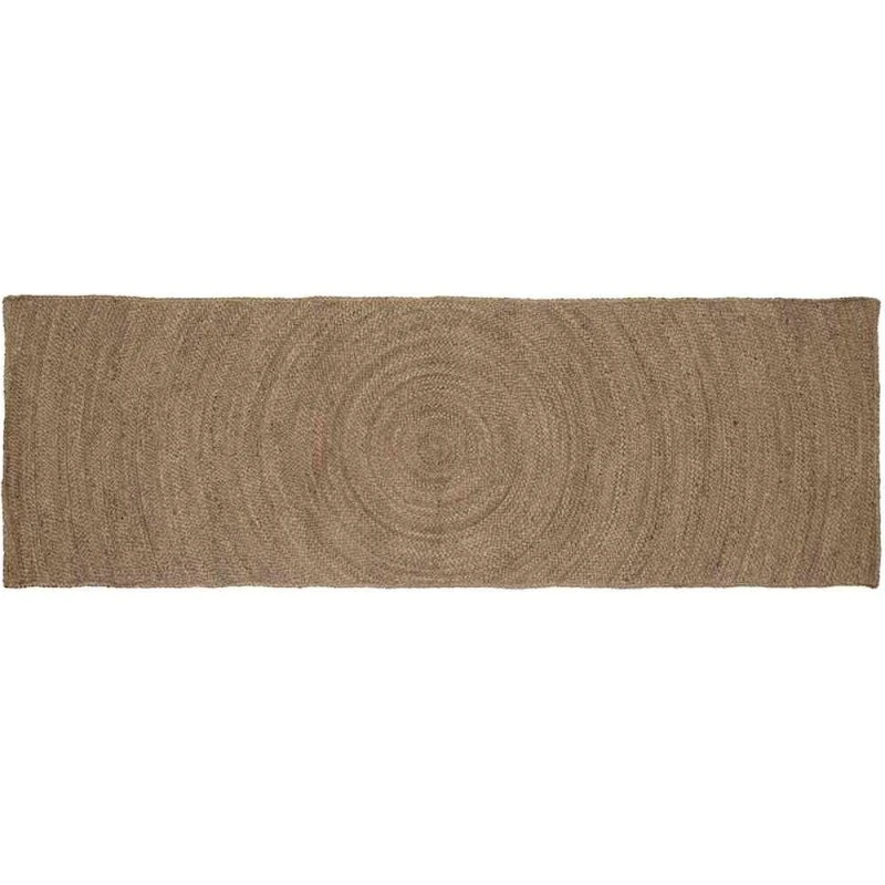 Gråt jute-løber 60x200 cm – håndlavet rektangulær tæppe