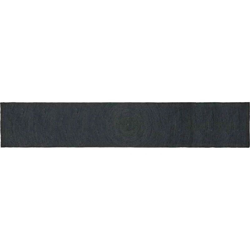 Mørkegråt jute tæppe 60x400 cm – rektangulært, håndlavet