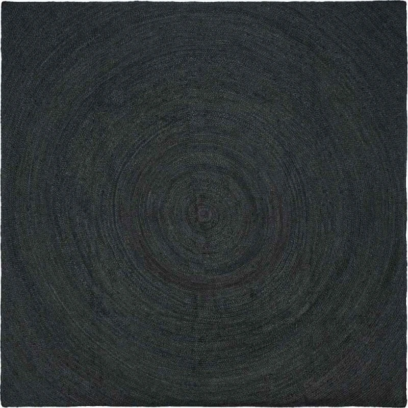 Håndlavet jute tæppe mørkegrå 240x240 cm