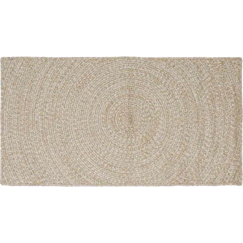 Jutetæppe natur/hvid 60×110 cm