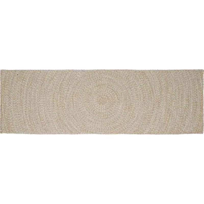 Jutetæppe rektangulært 60x300 cm - natur/hvid
