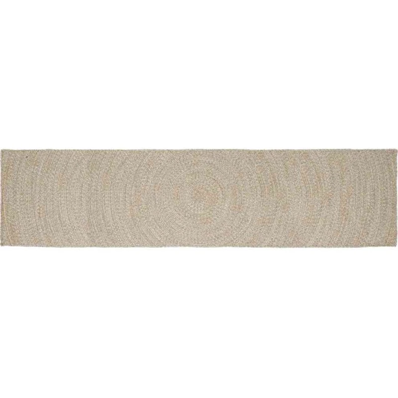 Jutetæppe rektangulært 80x400 cm - natur/hvid