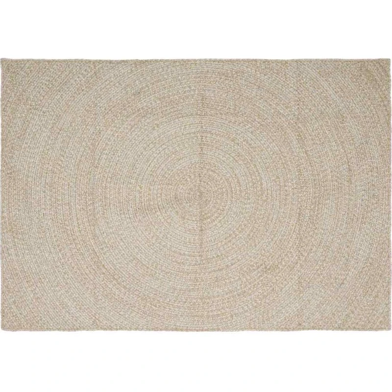 Jute tæppe 200x290 cm – natur/hvid