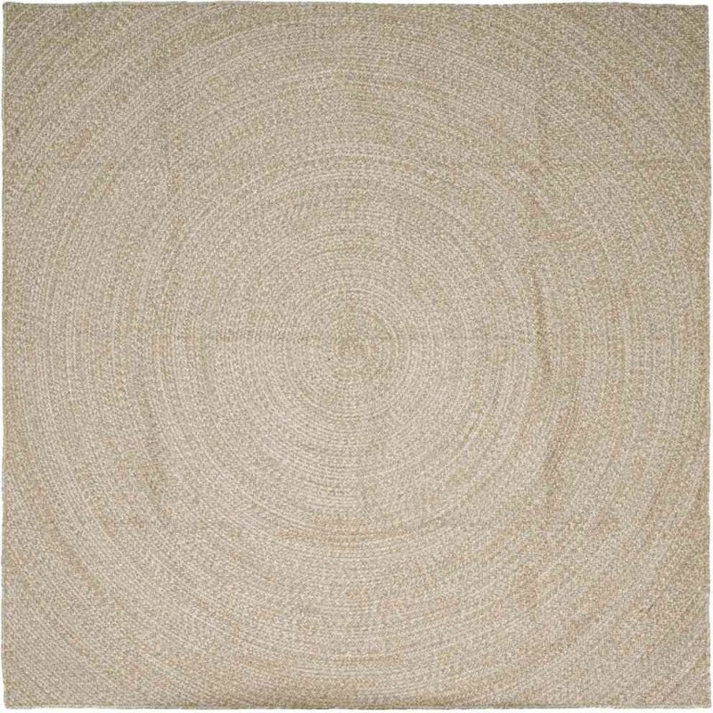 Firkantet jute-tæppe 240x240 cm – natur/hvid