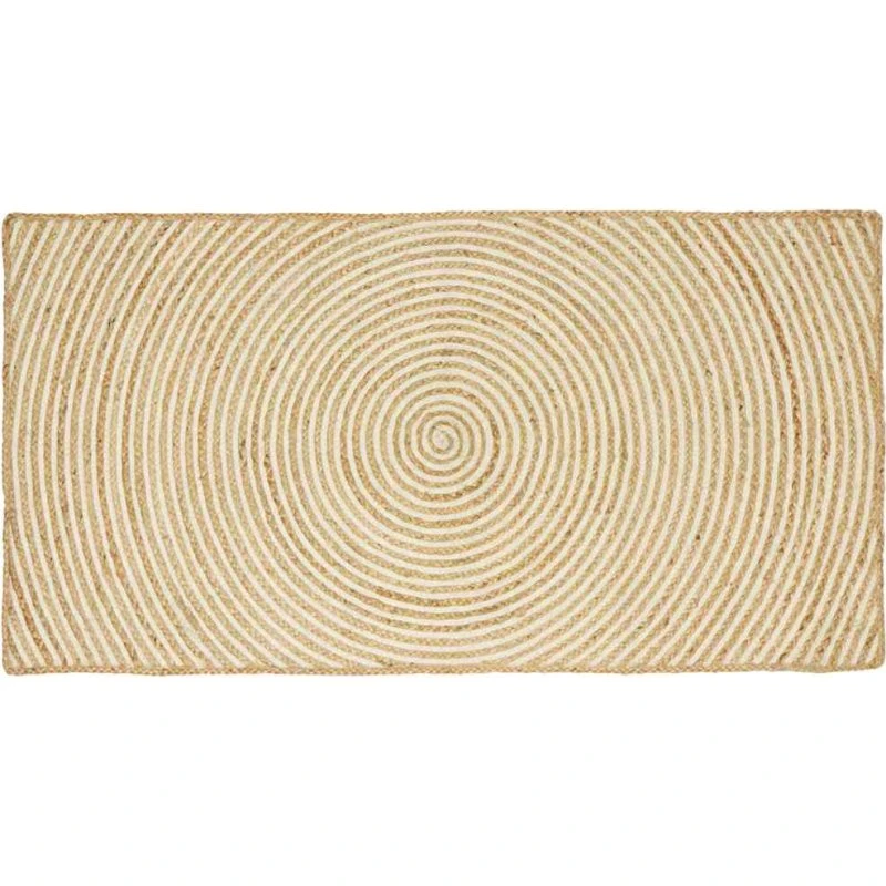 Jutetæppe natur/hvid 80 x 150 cm - holdbart & naturligt