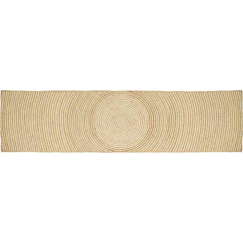 Jute-tæppe natur/hvid 80 x 400 cm – håndlavet runner