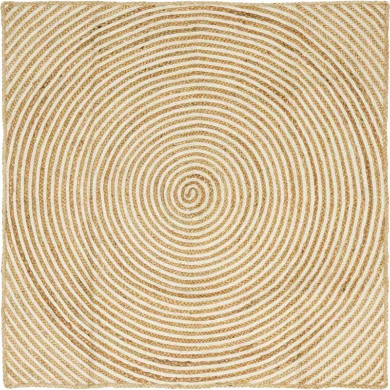 Rund jute­tæppe natur/hvid 160 x 160 cm