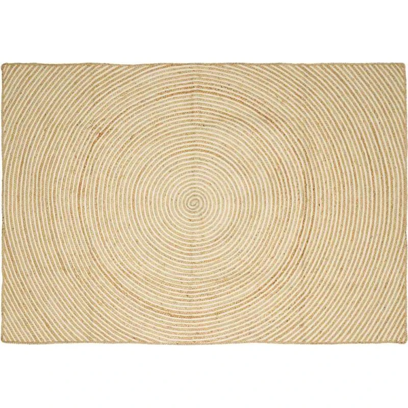 Jute­tæppe natur/hvid 200 x 290 cm – håndlavet
