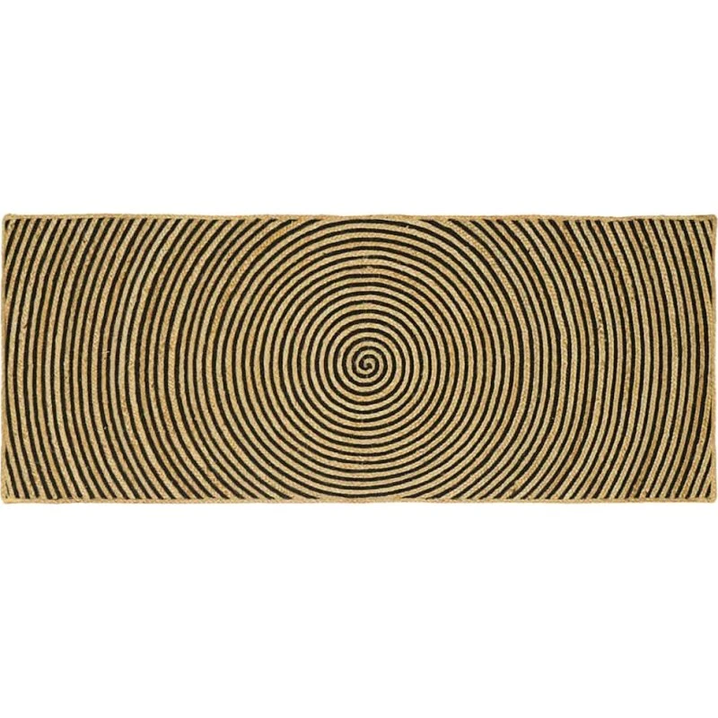 Jute­tæppe 80x200 cm – natur/sort løber