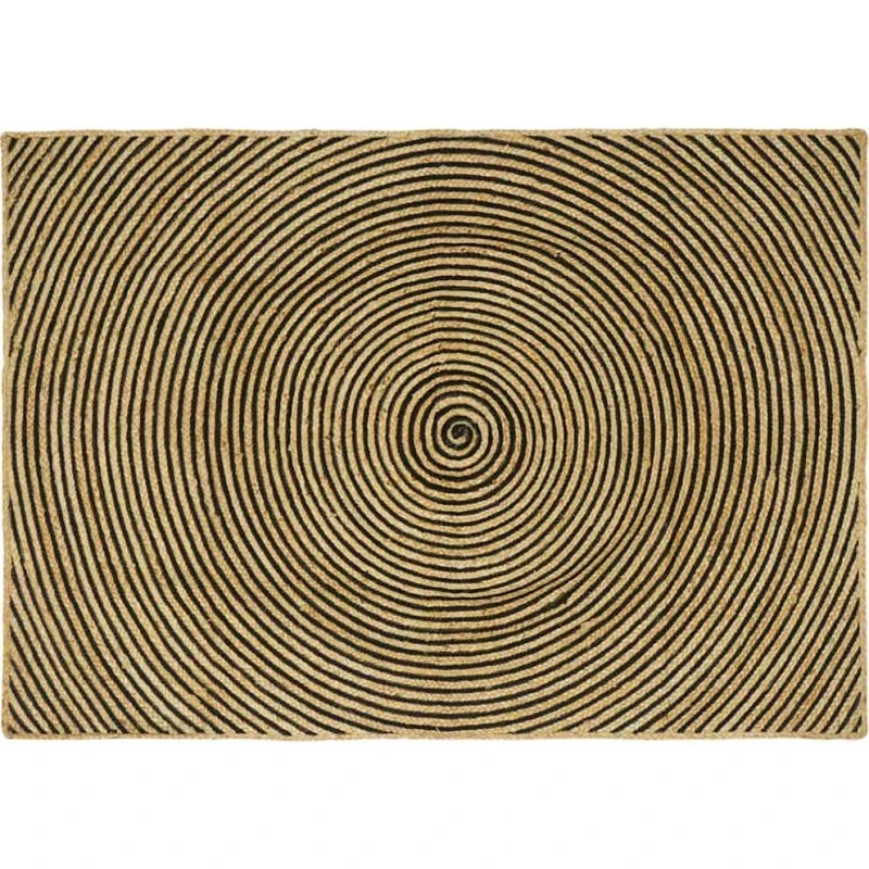 Jute tæppe natur/sort 120 x 170 cm