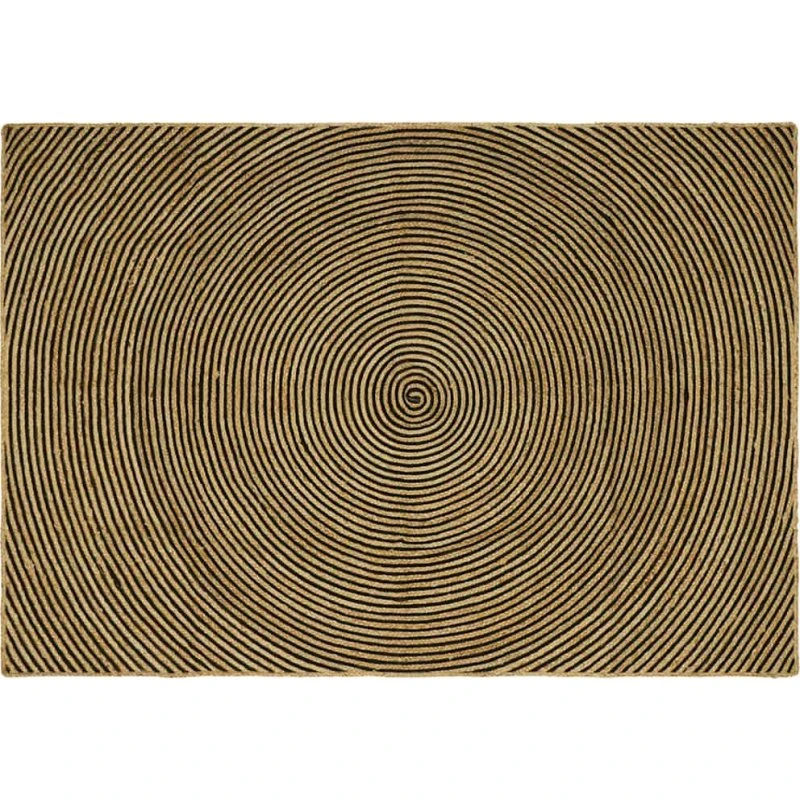 Jutetæppe natur/sort 200x290 cm – robust og dekorativ