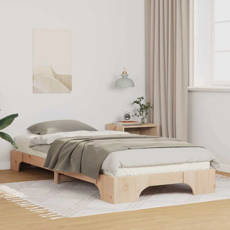 Sengestel i massivt fyrretræ 80x220 cm - Brun