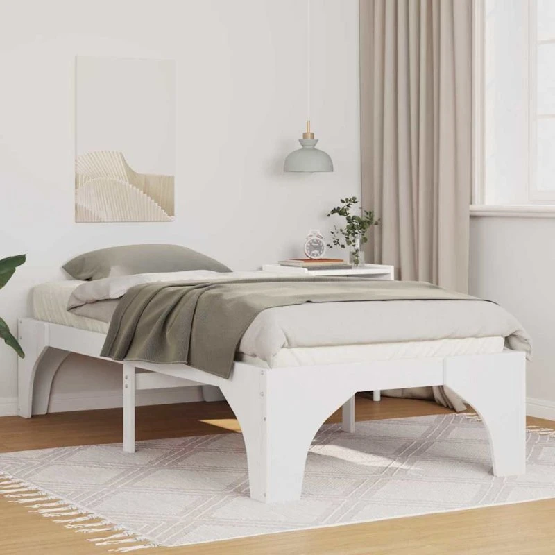 Sengestel Hvid 80x200 cm i Massivt Fyrretræ