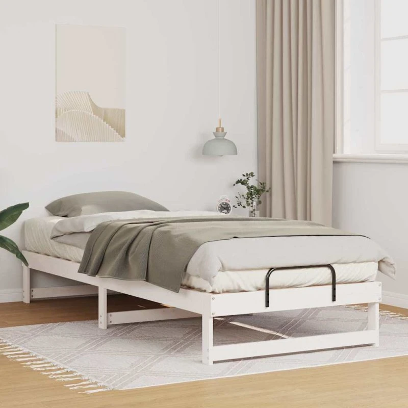 Sengestel i hvidt massivt fyrretræ 90x220 cm