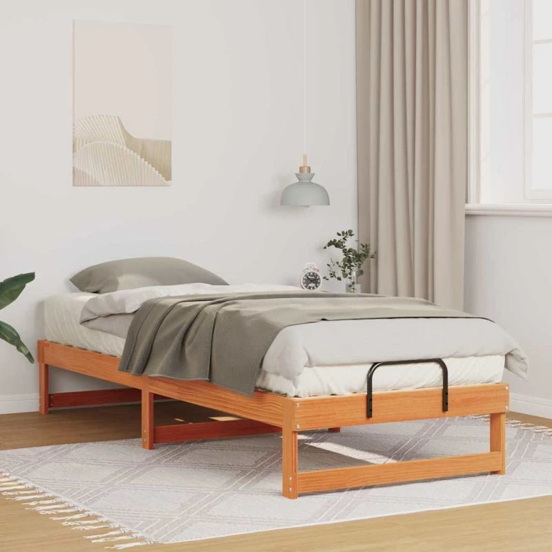 Sengestel i massivt fyrretræ 80x200 cm – brun