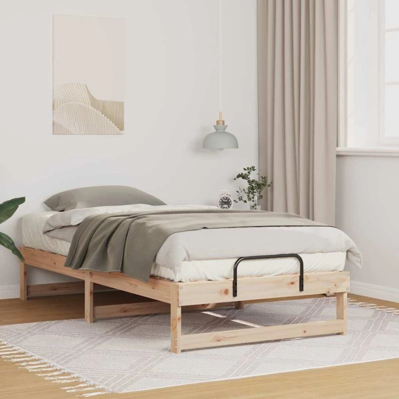 Sengestel 90x190 cm i massivt fyrretræ – brun