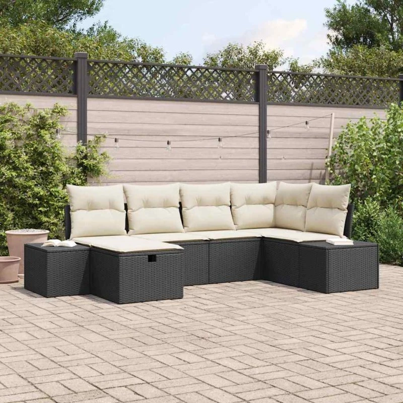 Modulært havesofa sæt i polyrattan med puder