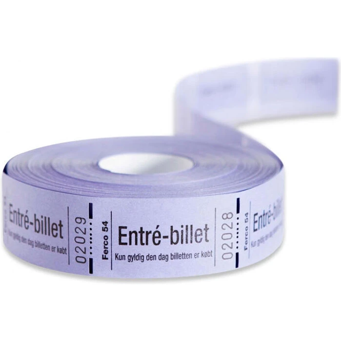 Entrebillet Nr. 54 – Lilla 30x63 mm, 1000 stk