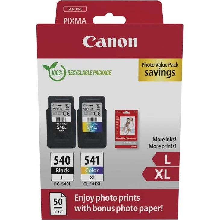 Canon Photo Value Pack PG-540L + CL-541XL med fotopapir
