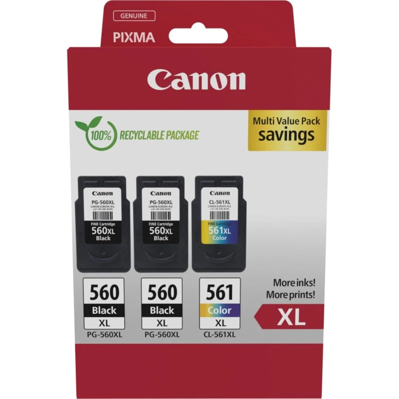 Canon PG-560XL x2/CL-561XL Multi Value Pack - Sort + Farve