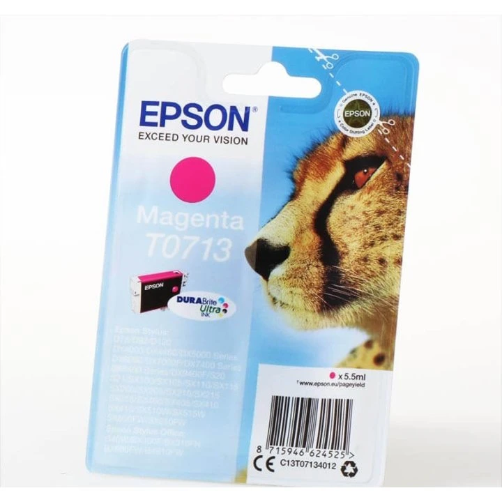 Epson T0713 Magenta Blæk C13T07134012 – Original, 5,5 ml