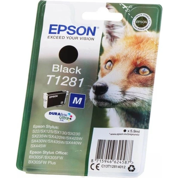 Epson T1281 Sort Blækpatron 5,9 ml (Original)