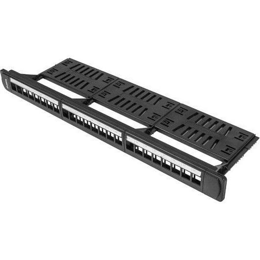 Lanberg PPKS-1124-B 1U Patchpanel, 24 porte, sort