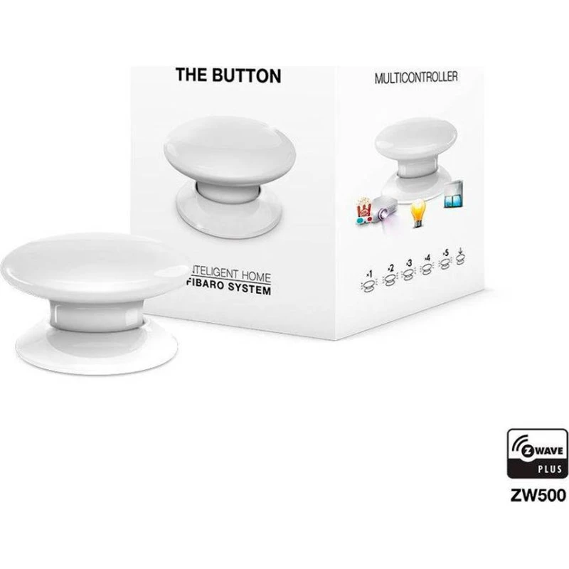 Fibaro The Button Z-Wave Plus, hvid, trådløs kontakt
