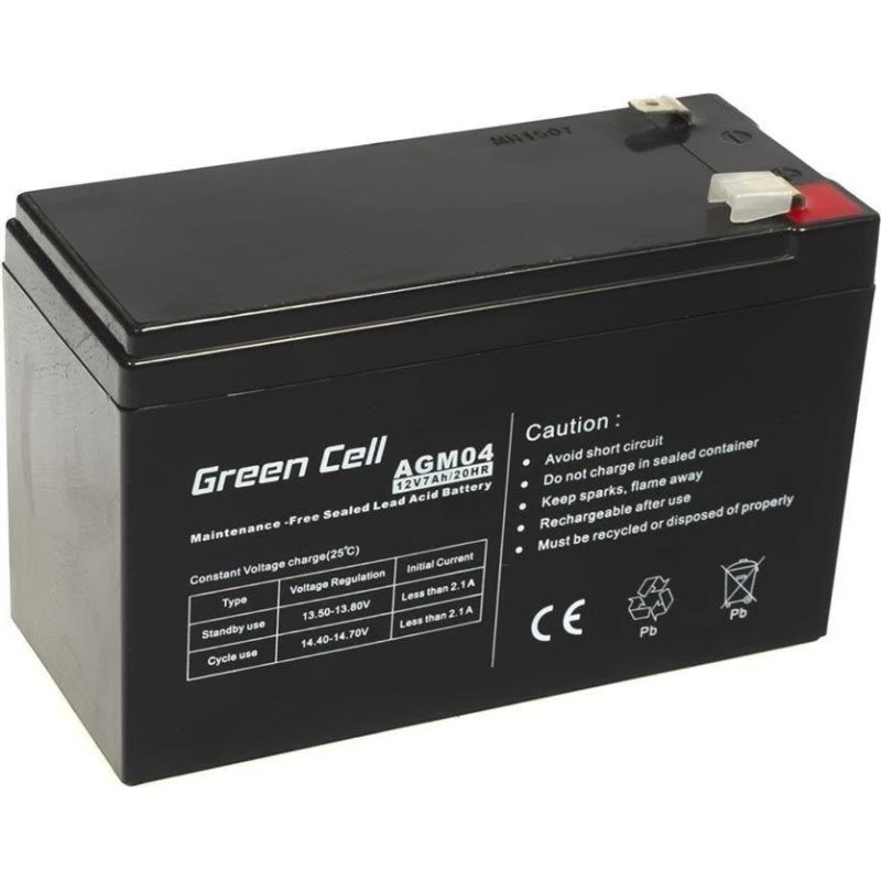 Green Cell AGM04 12 V 7 Ah UPS-batteri