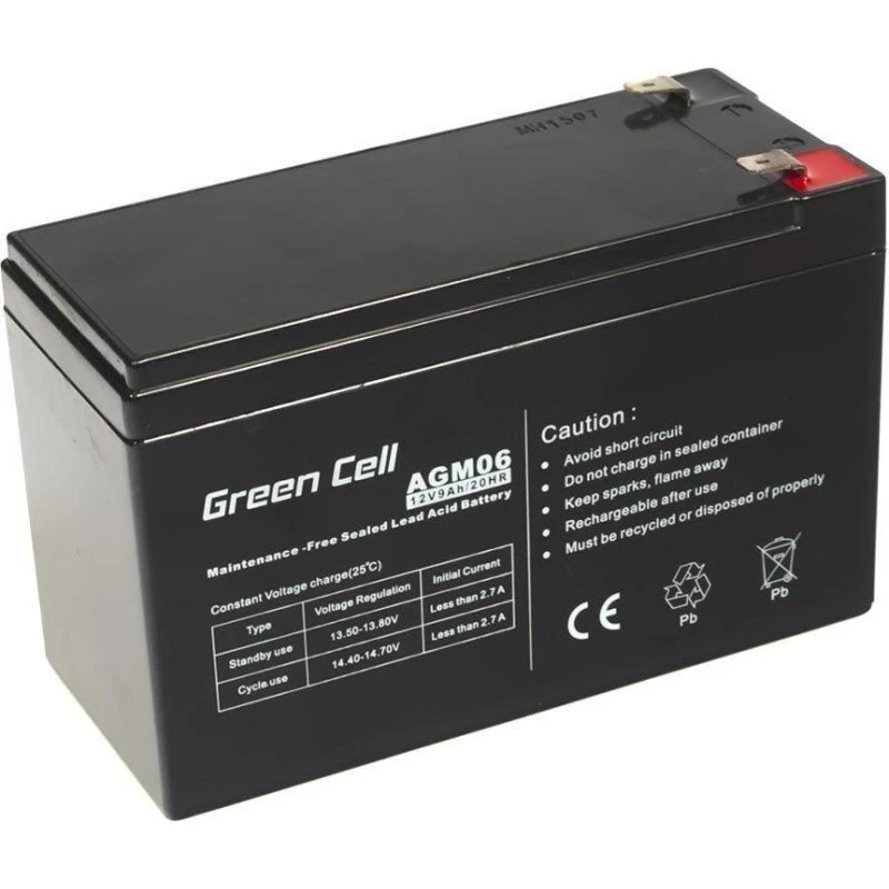 Green Cell AGM06 12 V 9 Ah AGM UPS-batteri